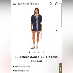 Lovers + Friends Navy and Ivory Knit Cardigan Dress - size M